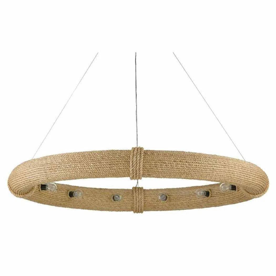 Satin Black Abaca Rope Portmeirion Large Chandelier