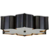 Satin Black Gold Grand Lotus Black Flush Mount-Flush Mounts-Currey & Co-LOOMLAN