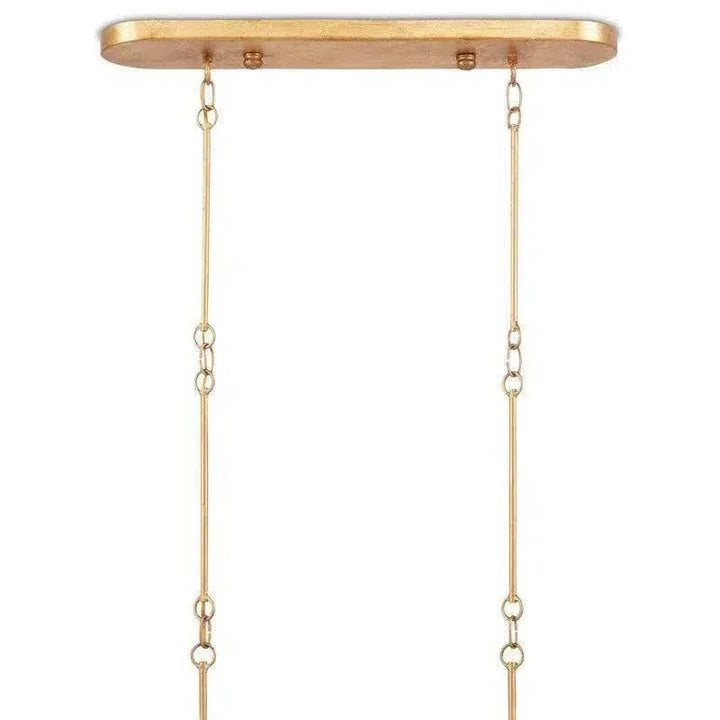 Satin Black Gold Leaf Grand Lotus Black Oval Chandelier - LOOMLAN - Currey & Co - Chandeliers