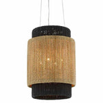 Satin Black Natural Black wood Viewforth Chandelier