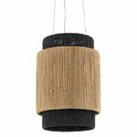 Satin Black Natural Black wood Viewforth Chandelier