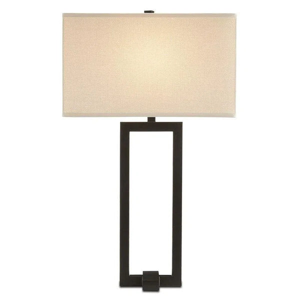 Satin Black with Rubbed Edges Pallium Table Lamp Aviva Stan Table Lamps LOOMLAN By Currey & Co