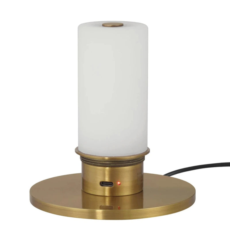 Saunter Brass Cordless Table Lamp-Table Lamps-Currey & Co-LOOMLAN