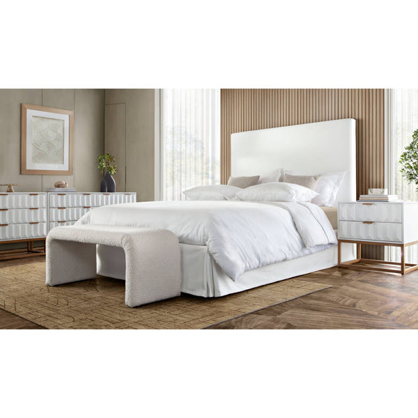 Savannah 58" Eastern King Slipcover Bed in White Linen Fabric-Beds-Diamond Sofa-LOOMLAN