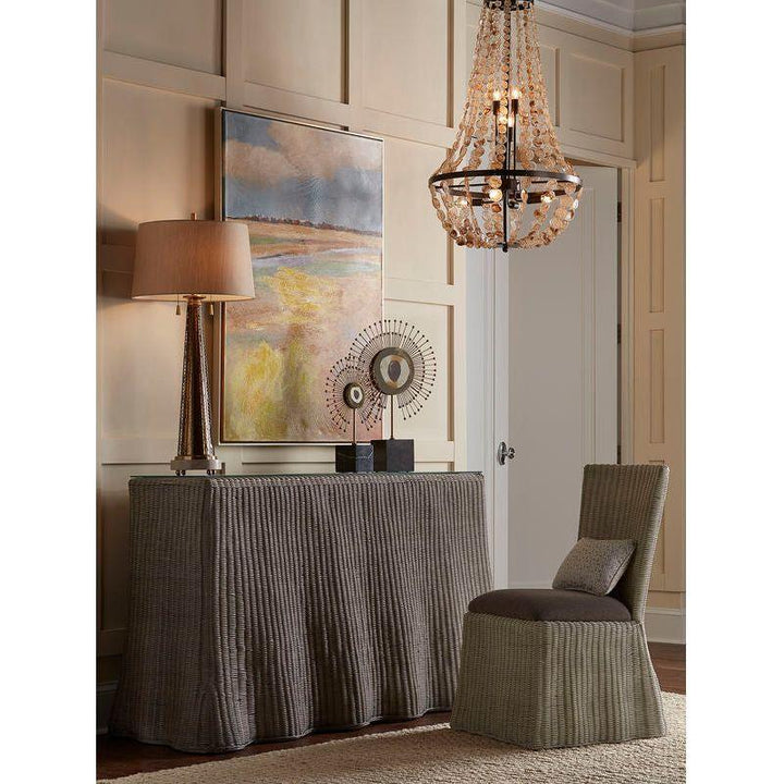 Savannah Natural Wicker Covered Console Table - LOOMLAN - Wildwood - Console Tables