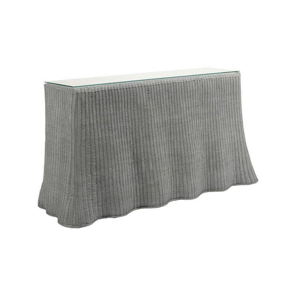 Savannah Natural Wicker Covered Console Table - LOOMLAN - Wildwood - Console Tables
