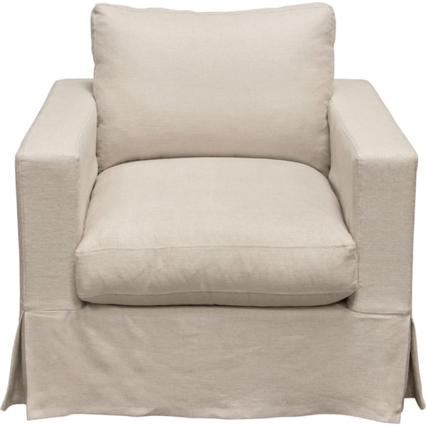 Savannah Slip-Cover Chair in Sand Natural Linen-Sofas & Loveseats-Diamond Sofa-LOOMLAN