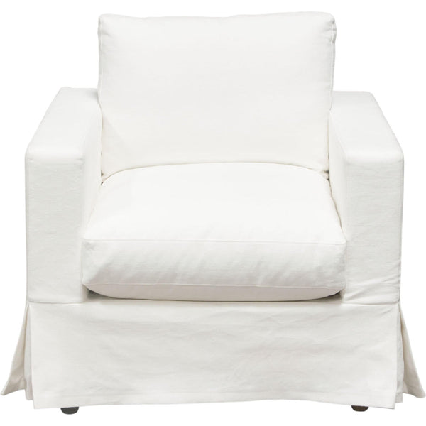Savannah Slip-Cover Chair in White Natural Linen-Sofas & Loveseats-Diamond Sofa-LOOMLAN