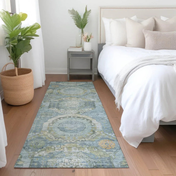 Savarna Blue Washable Indoor - Outdoor Rug - LOOMLAN - LOOMLAN Rugs - Outdoor Rugs