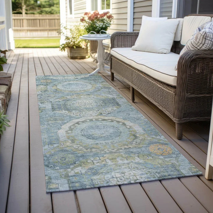 Savarna Blue Washable Indoor - Outdoor Rug - LOOMLAN - LOOMLAN Rugs - Outdoor Rugs