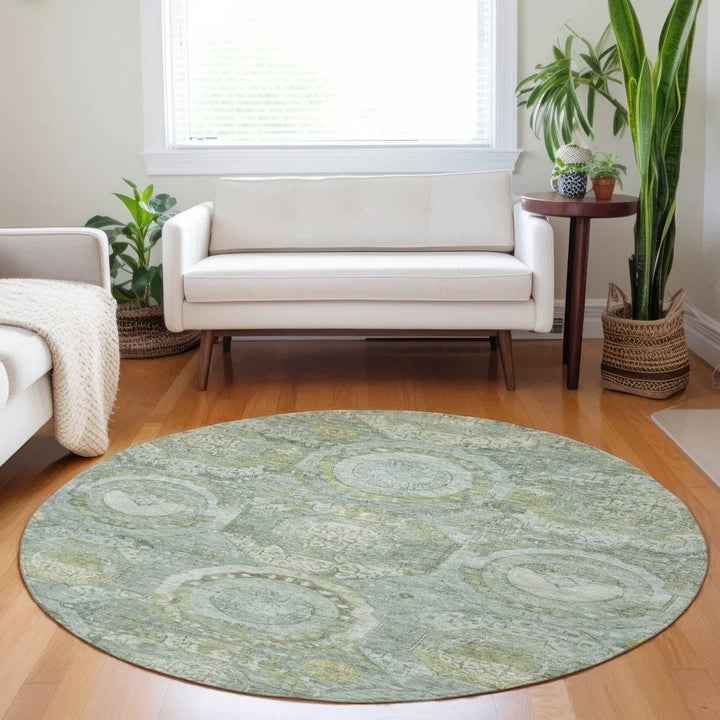Savarna Green Washable Indoor - Outdoor Rug - LOOMLAN - LOOMLAN Rugs - Outdoor Rugs