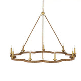 Savoie Rattan Wrapped Chandelier-Chandeliers-Currey & Co-LOOMLAN