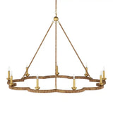 Savoie Rattan Wrapped Chandelier-Chandeliers-Currey & Co-LOOMLAN