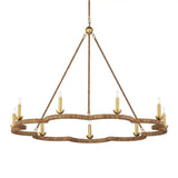 Savoie Rattan Wrapped Chandelier-Chandeliers-Currey & Co-LOOMLAN