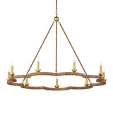 Savoie Rattan Wrapped Chandelier-Chandeliers-Currey & Co-LOOMLAN