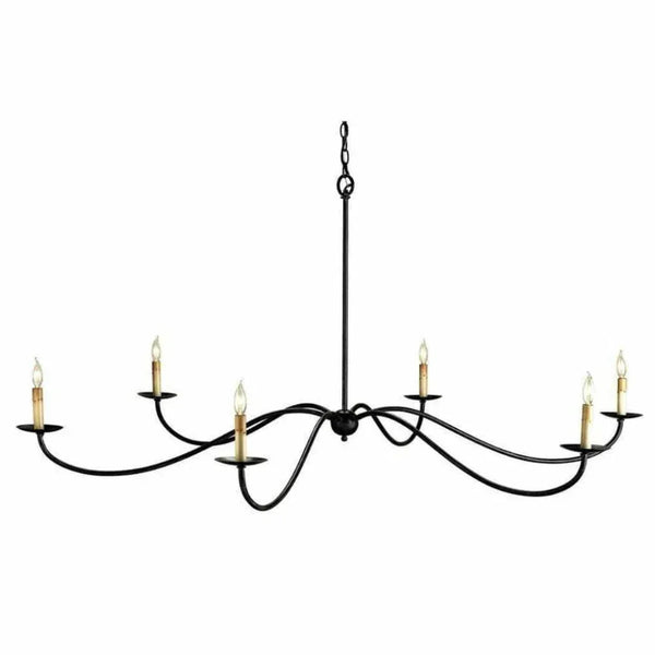 Zanzibar Black Saxon Black Chandelier - LOOMLAN - Currey & Co - Chandeliers