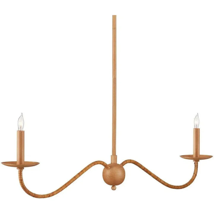 Saxon Rattan Linear Chandelier - LOOMLAN - Currey & Co - Chandeliers