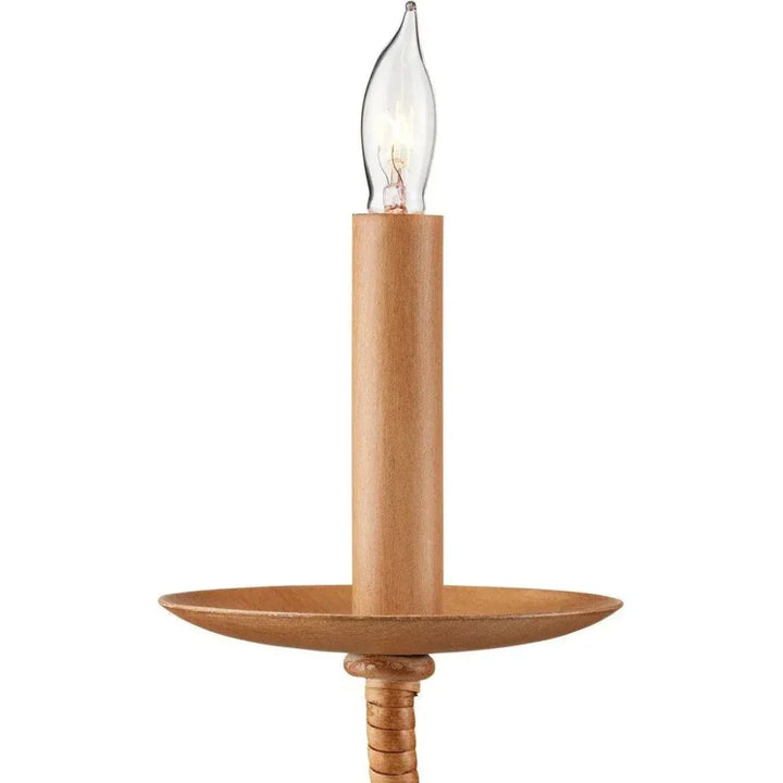 Saxon Rattan Linear Chandelier - LOOMLAN - Currey & Co - Chandeliers