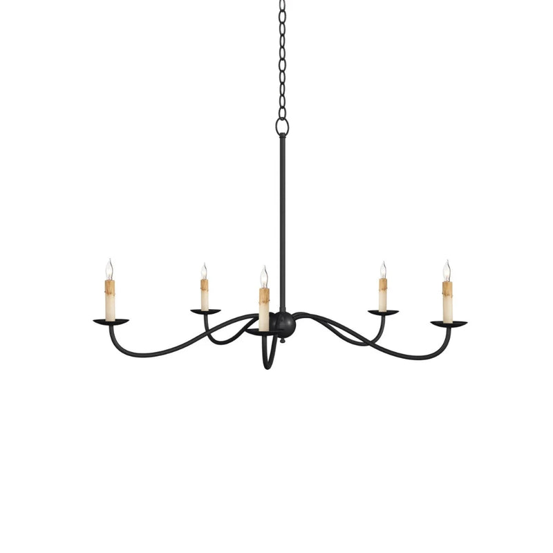 Saxon Iron Framed Small Black Chandelier