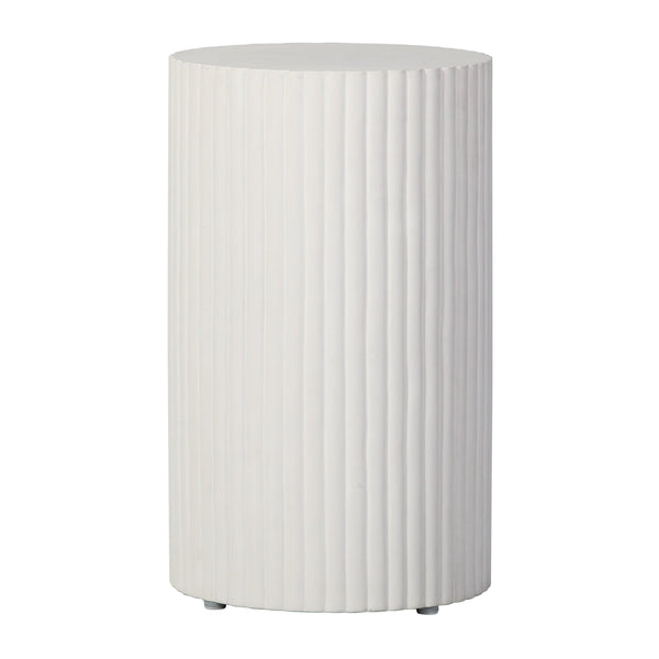 Scallop Accent Table Tall - White Outdoor End Table-Outdoor Side Tables-Seasonal Living-LOOMLAN