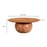 Scandinavian Natural Wood Round Coffee Table Bradbury-Coffee Tables-Moe's Home-LOOMLAN