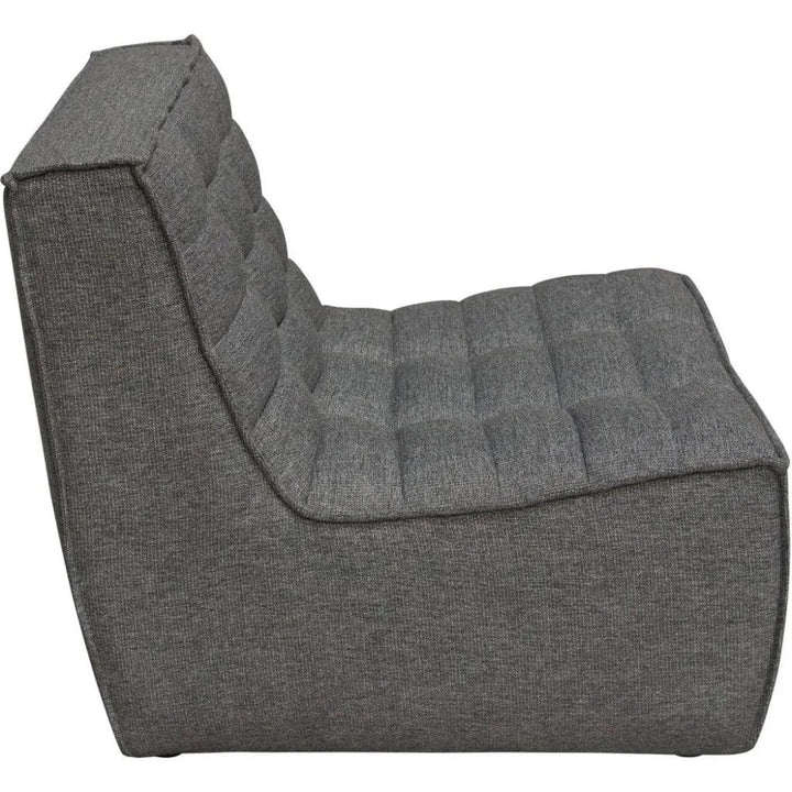 Scooped Seat Armless Chair in Grey Fabric-Modular Components-Diamond Sofa-LOOMLAN