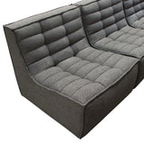 Scooped Seat Armless Chair in Grey Fabric Modular Components LOOMLAN By Diamond Sofa