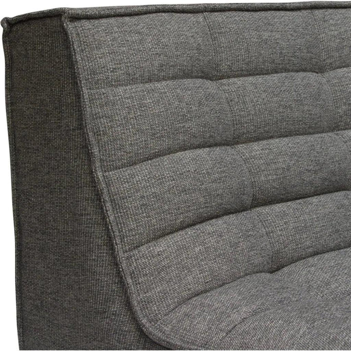 Scooped Seat Armless Chair in Grey Fabric-Modular Components-Diamond Sofa-LOOMLAN