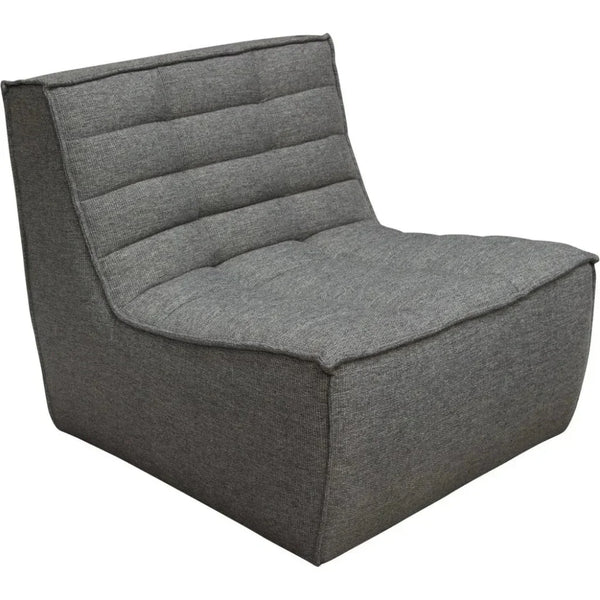 Scooped Seat Armless Chair in Grey Fabric-Modular Components-Diamond Sofa-LOOMLAN