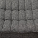 Scooped Seat Ottoman Grey Fabric Modular Components LOOMLAN By Diamond Sofa