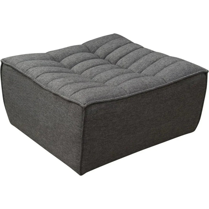 Scooped Seat Ottoman Grey Fabric-Modular Components-Diamond Sofa-LOOMLAN