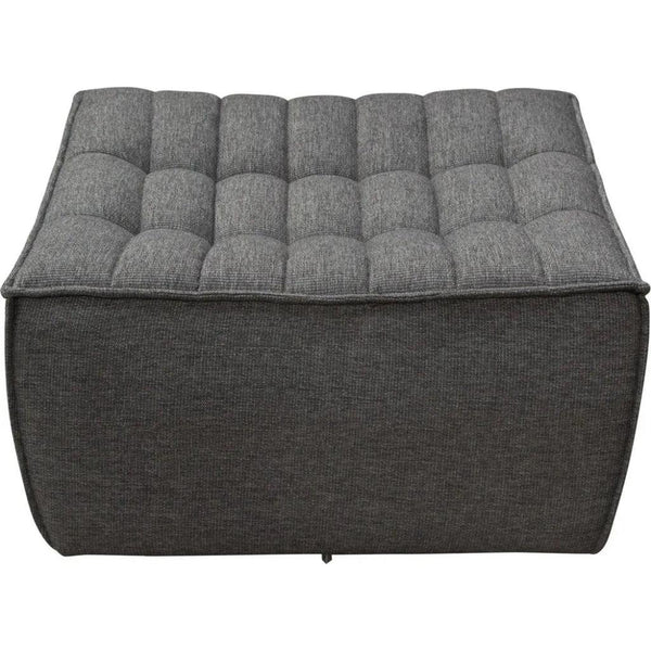 Scooped Seat Ottoman Grey Fabric-Modular Components-Diamond Sofa-LOOMLAN