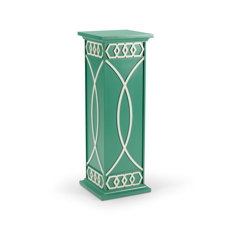 Scottkins Honeycomb Pattern Pedestal-Side Tables-Chelsea House-Green-LOOMLAN