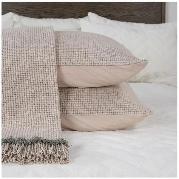 Aria Pink Blush Cotton Throw Blanket Set For Bed With Shams