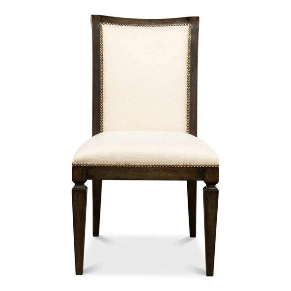 Scroll Fabric Armless Dining Chair 2PC-Dining Chairs-Sarreid-LOOMLAN