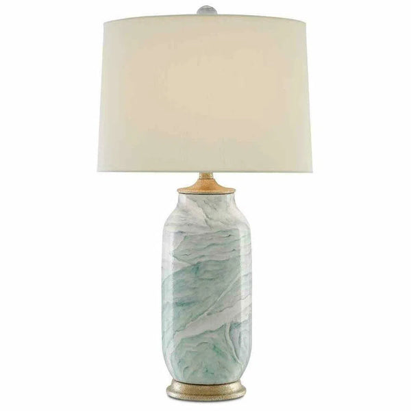 Sea Foam Harlow Silver Leaf Sarcelle Table Lamp Table Lamps LOOMLAN By Currey & Co