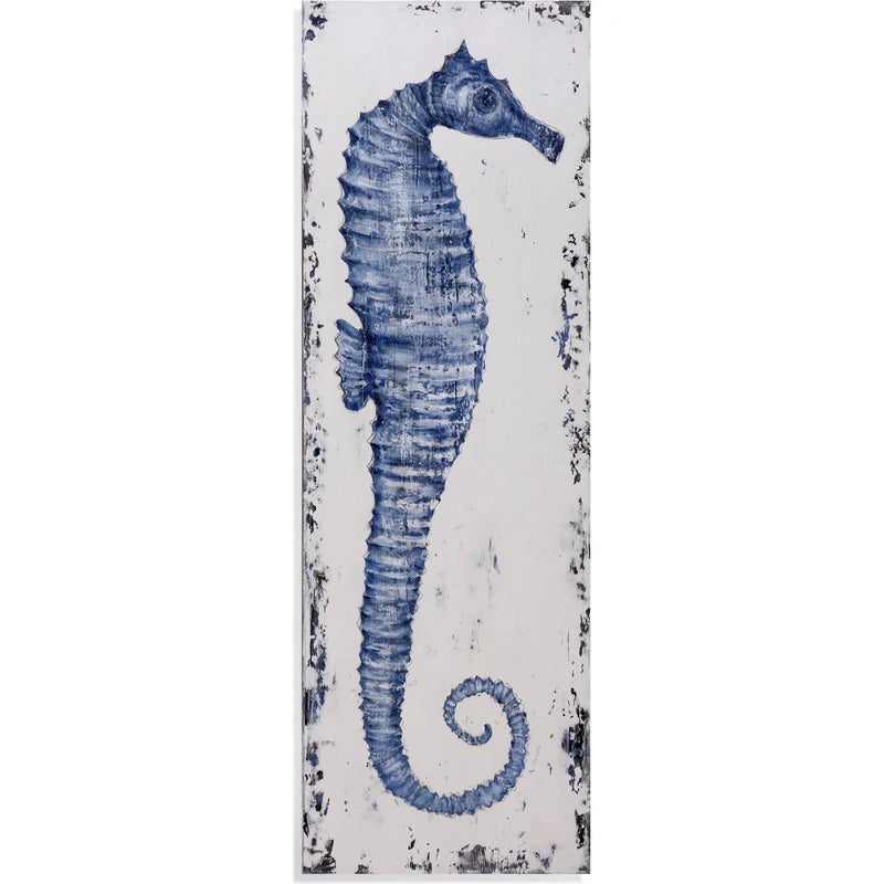 Sea Horse I Blue Canvas Art