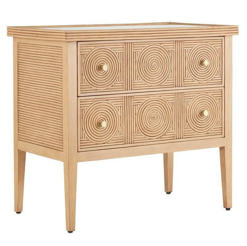 Sea Sand Brushed Brass Santos Chest Accent Cabinet Accent Cabinets LOOMLAN By Currey & Co