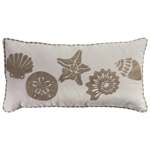 Sea Shells Coastal Brown Lumbar Pillow Insert-Throw Pillows-LOOMLAN-LOOMLAN