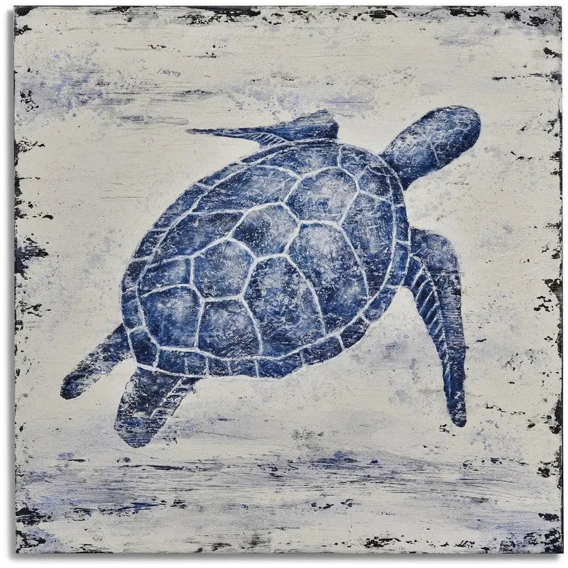 Sea Turtle Blue Canvas Art