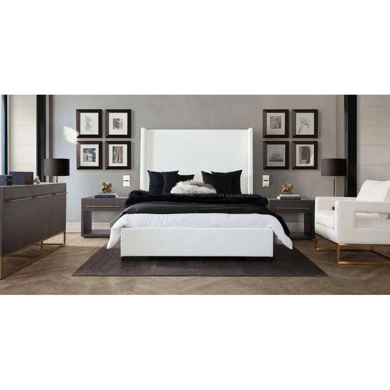 Seattle White Linen Bed Frame-Beds-Diamond Sofa-LOOMLAN