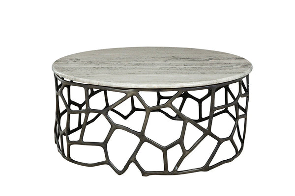 Sebastian Marble Topped Round Coffee Table