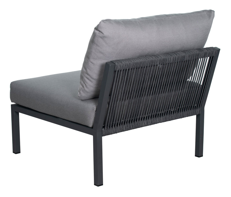 Sectional Armless Chair - Dark Gray Outdoor Modular-Outdoor Modulars-Seasonal Living-LOOMLAN