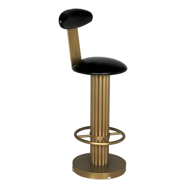 Sedes Bar Stool, Steel with Brass Finish-Poufs and Stools-Noir-LOOMLAN