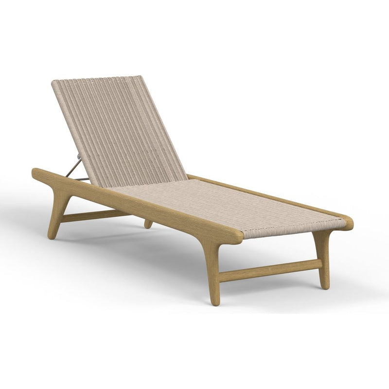 Sedona Modern Teak Outdoor Lounge Chaise-Outdoor Chaises-Sunset West-LOOMLAN