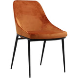 Sedona Modern Velvet Dining Chair 2PC-Dining Chairs-Moe's Home-Orange-LOOMLAN