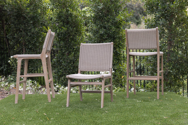 Sedona Teak Armless Outdoor Dining Chair 2PC-Outdoor Dining Chairs-Sunset West-LOOMLAN