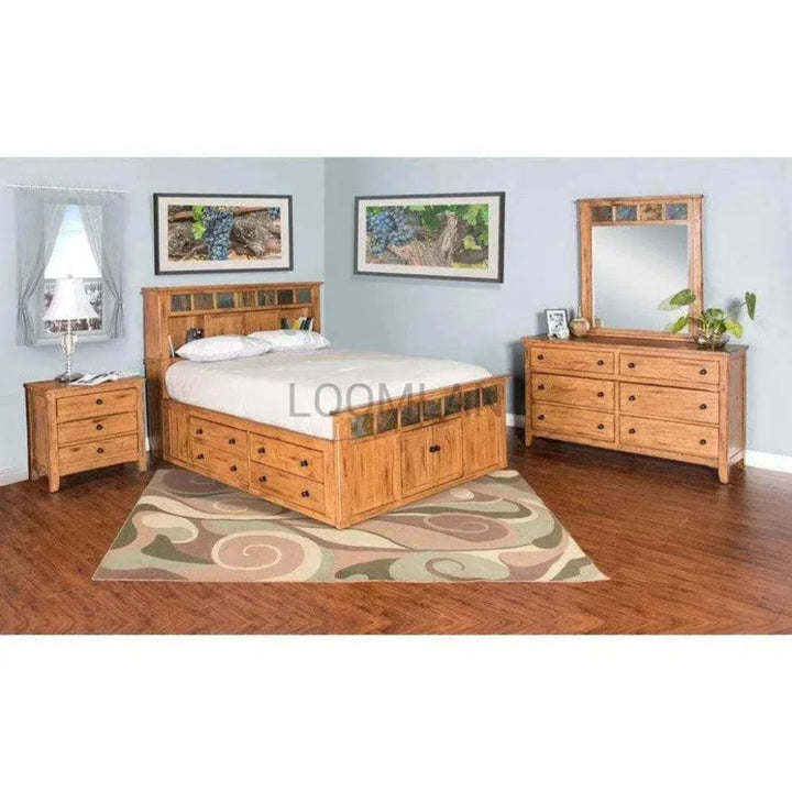 Sedona Wooden Brown Storage Bed - LOOMLAN - Sunny D - Beds