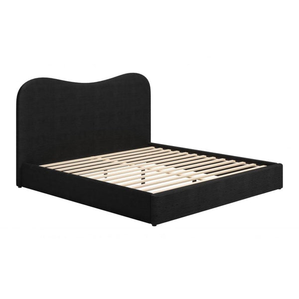 Sele Black Velvet Modern Bed