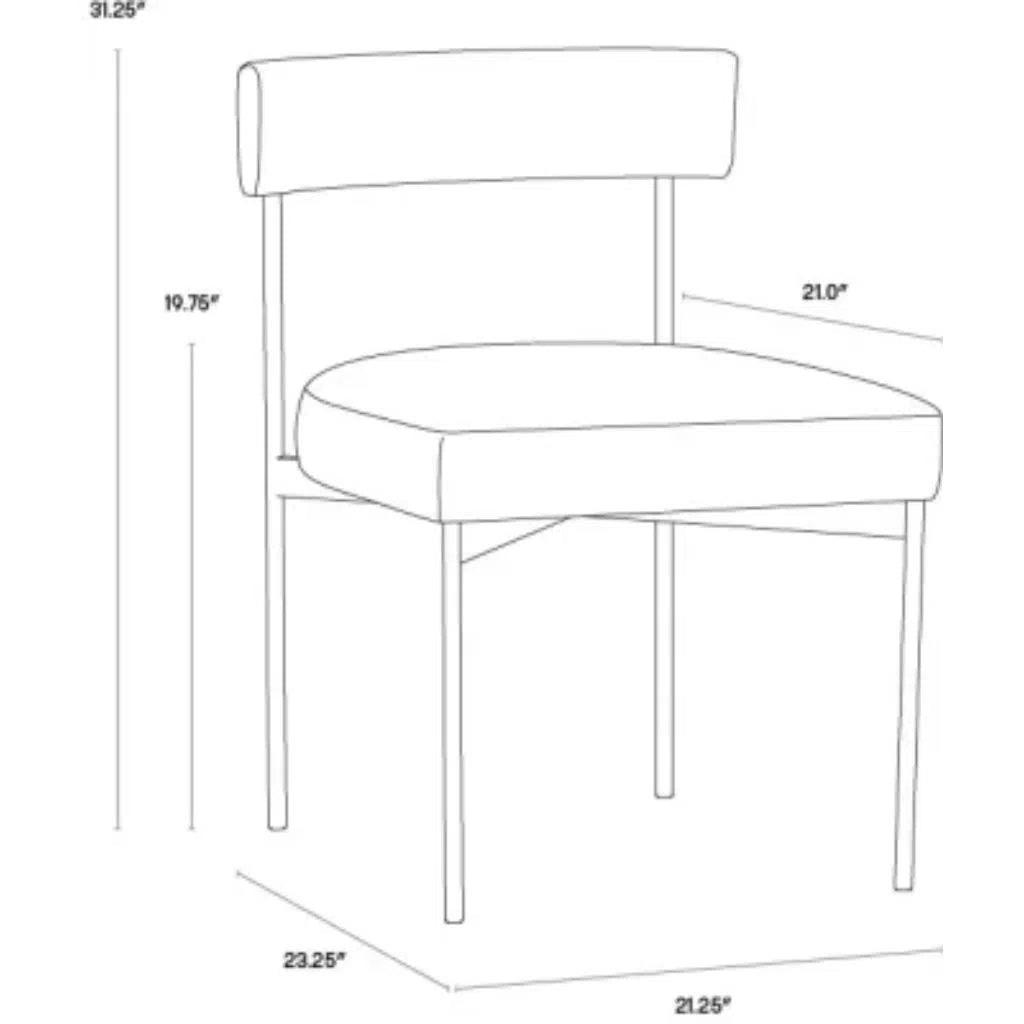 Seneca Fabric Armless Dining Chair 2PC